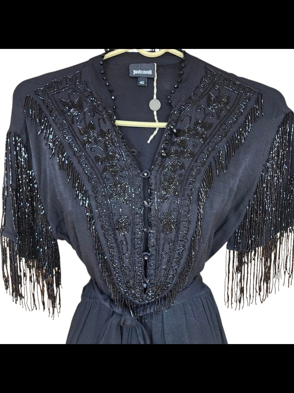 Just Cavalli Black Dress with Braided Tag Detail - Picture 2 of 3